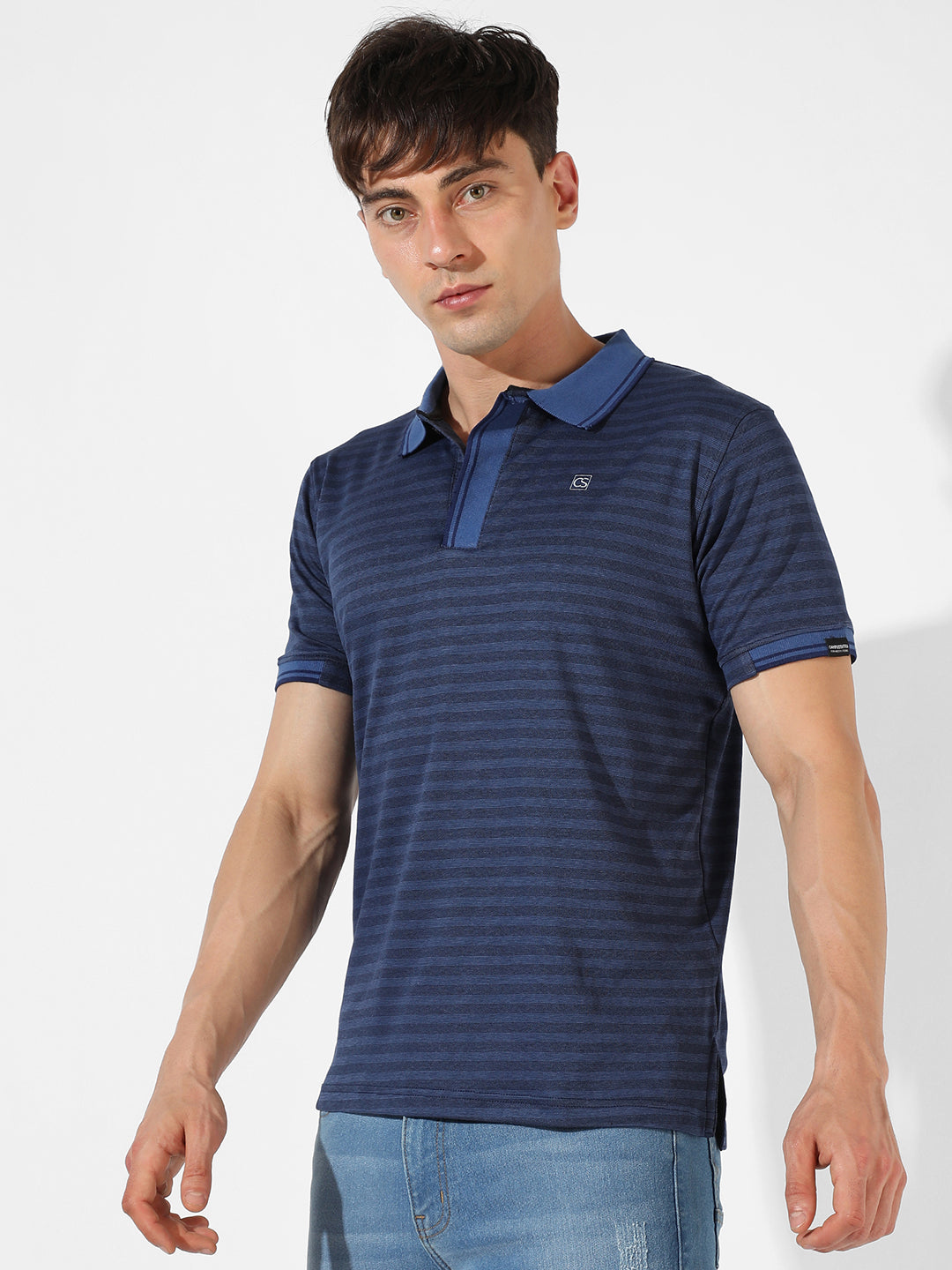 Horizontal Striped Polo T-Shirt