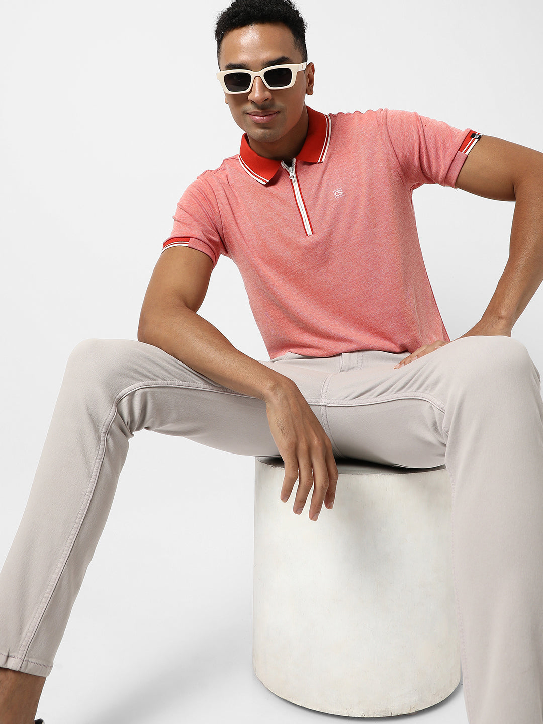 Polo T-Shirt With Contrast Hem
