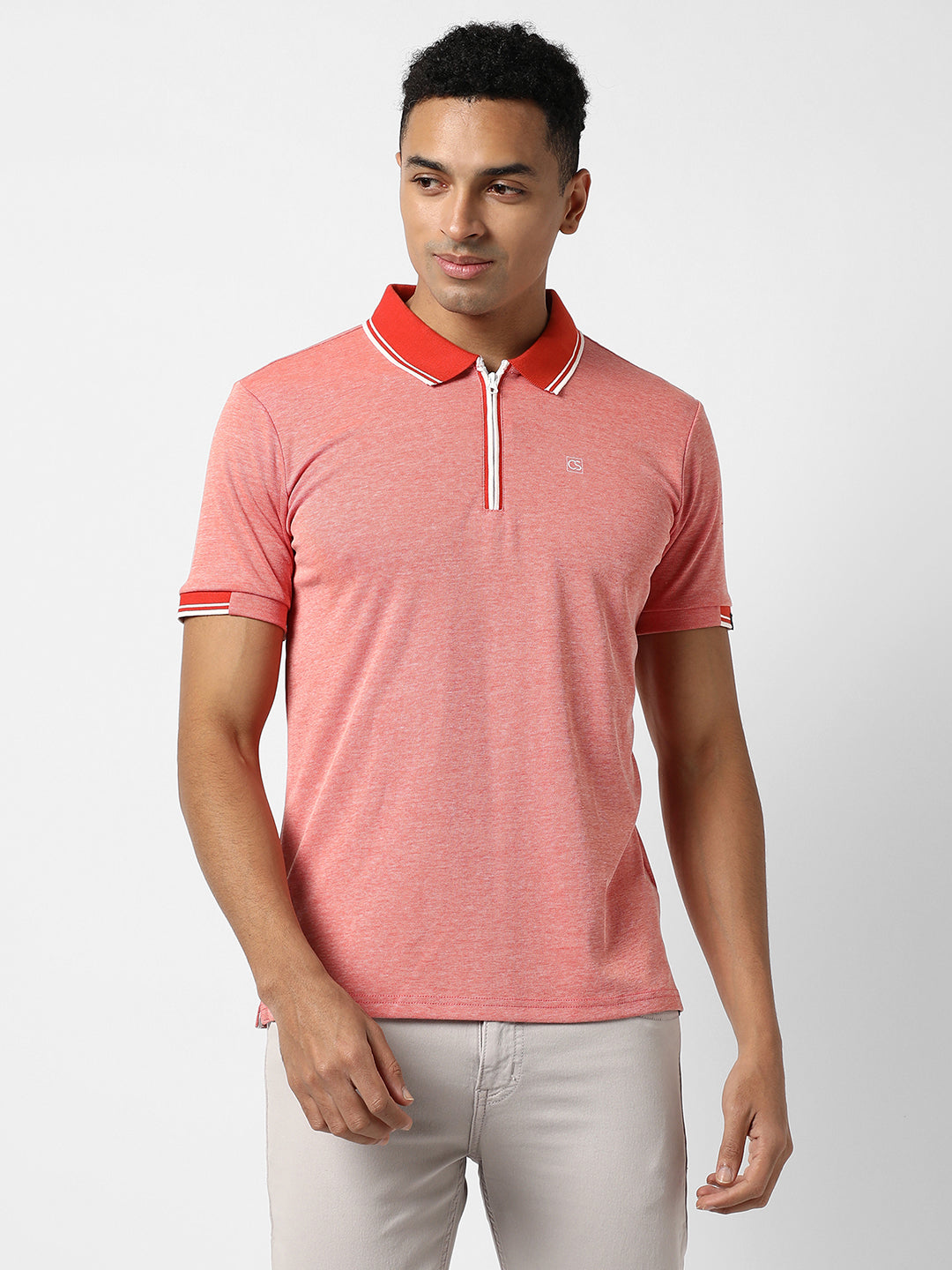 Polo T-Shirt With Contrast Hem
