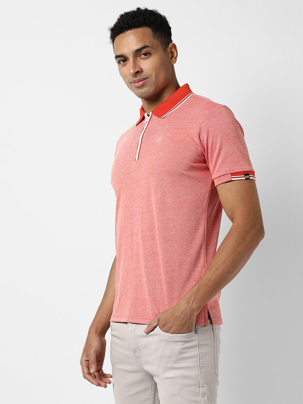 Polo T-Shirt With Contrast Hem