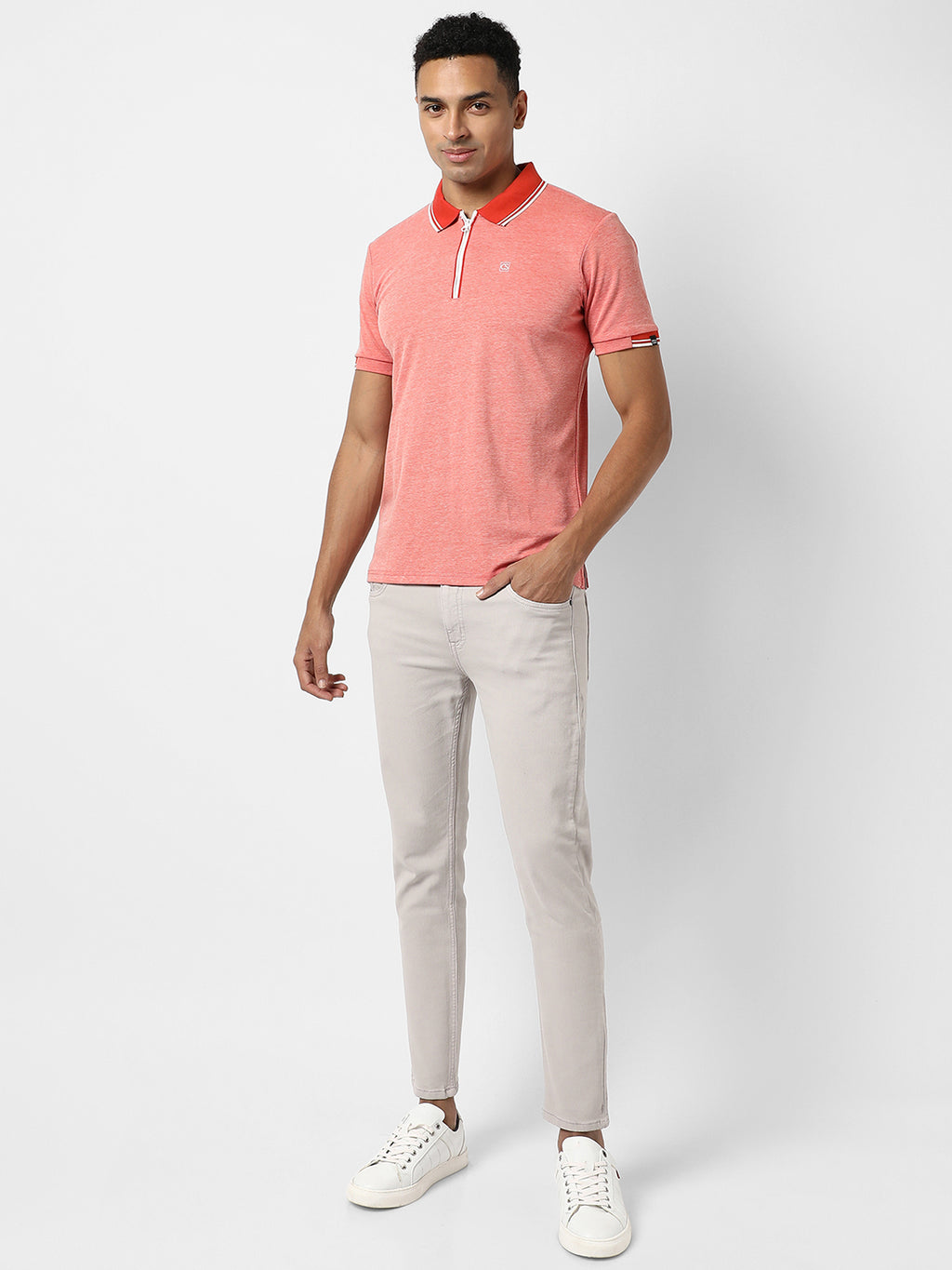 Polo T-Shirt With Contrast Hem
