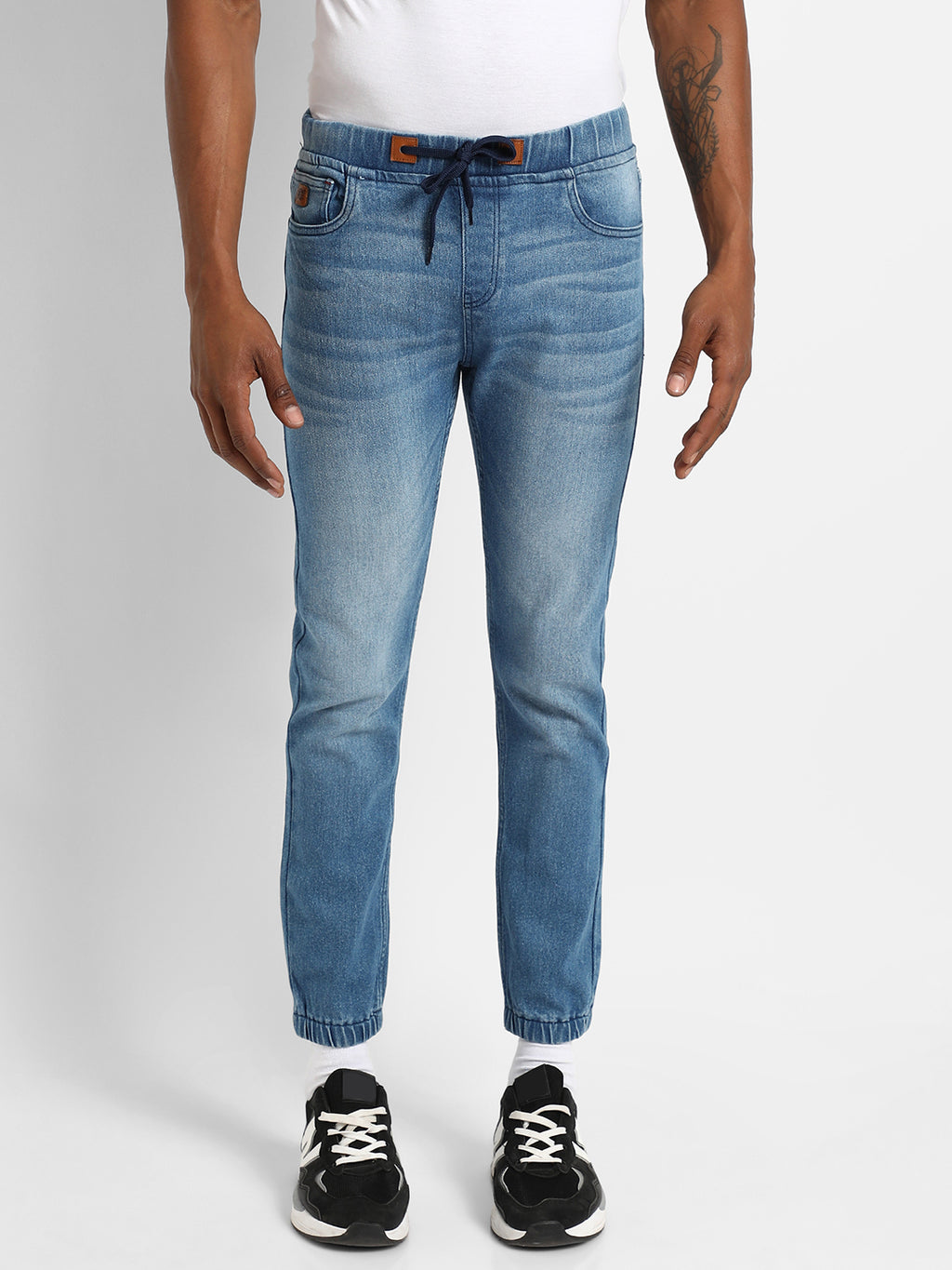 Cinched Hem Denim Jeans