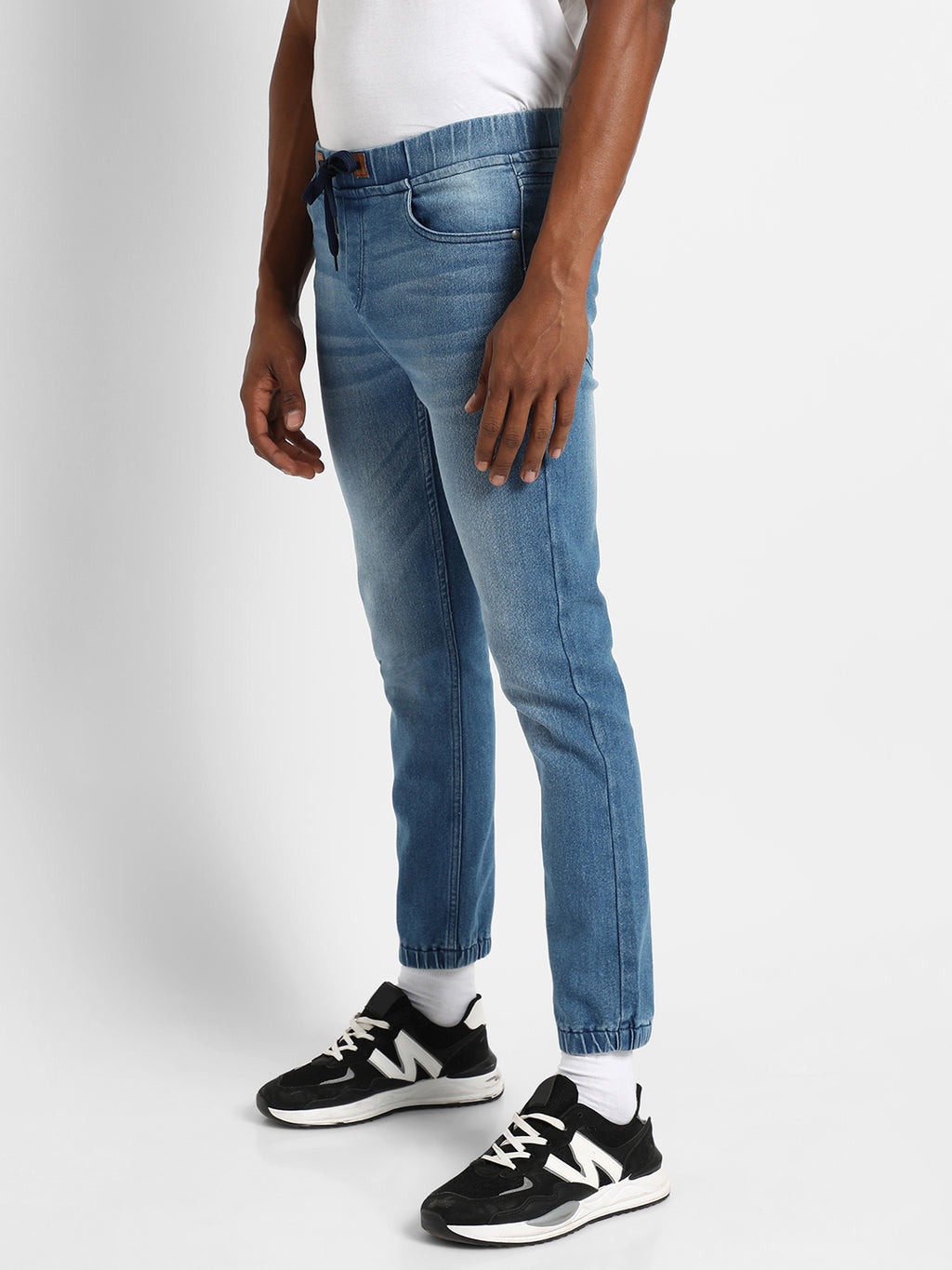 Cinched Hem Denim Jeans