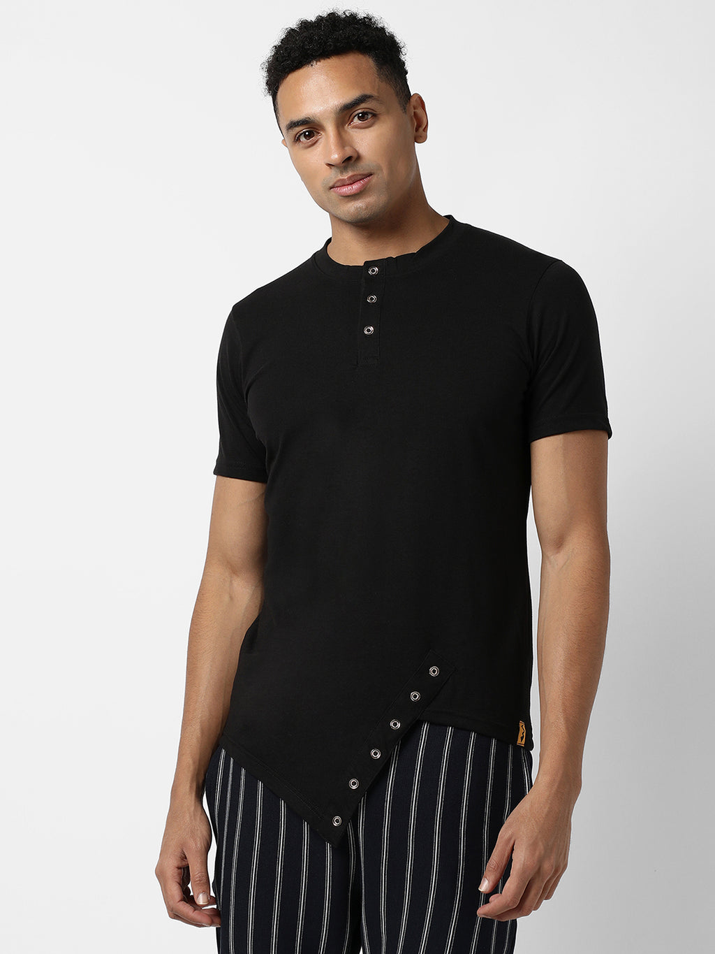 Asymmetrical Henley T-Shirt