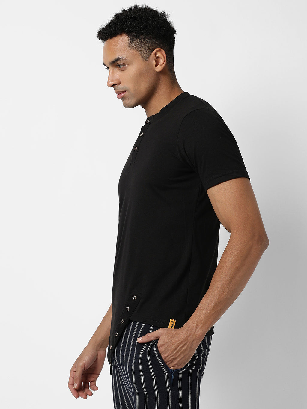 Asymmetrical Henley T-Shirt
