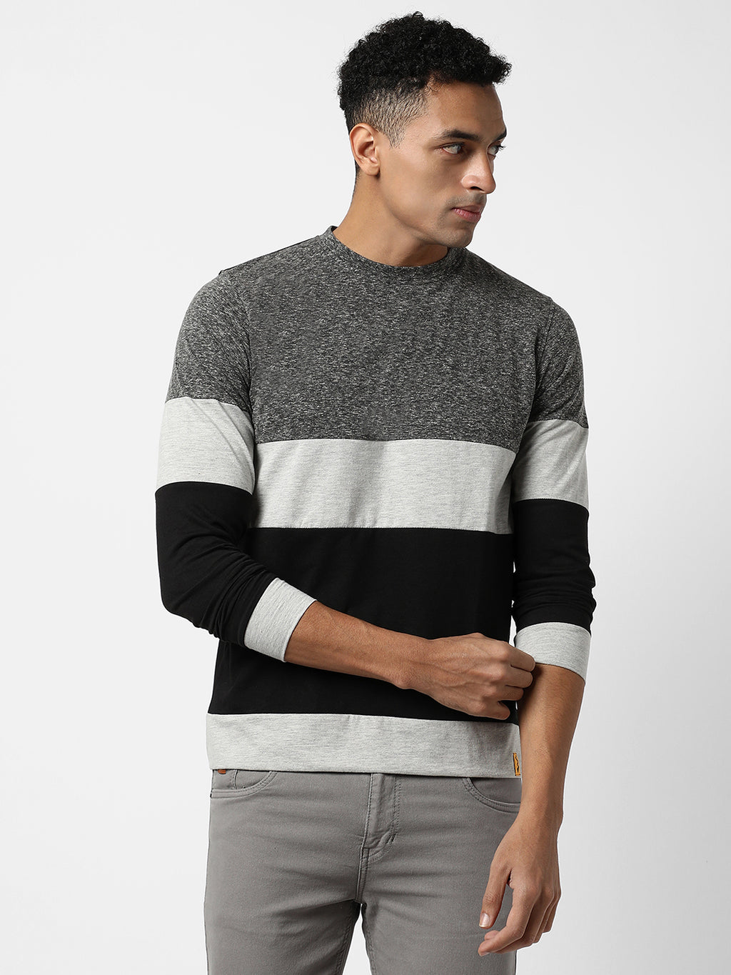 Heathered Horizontal Striped T-Shirt