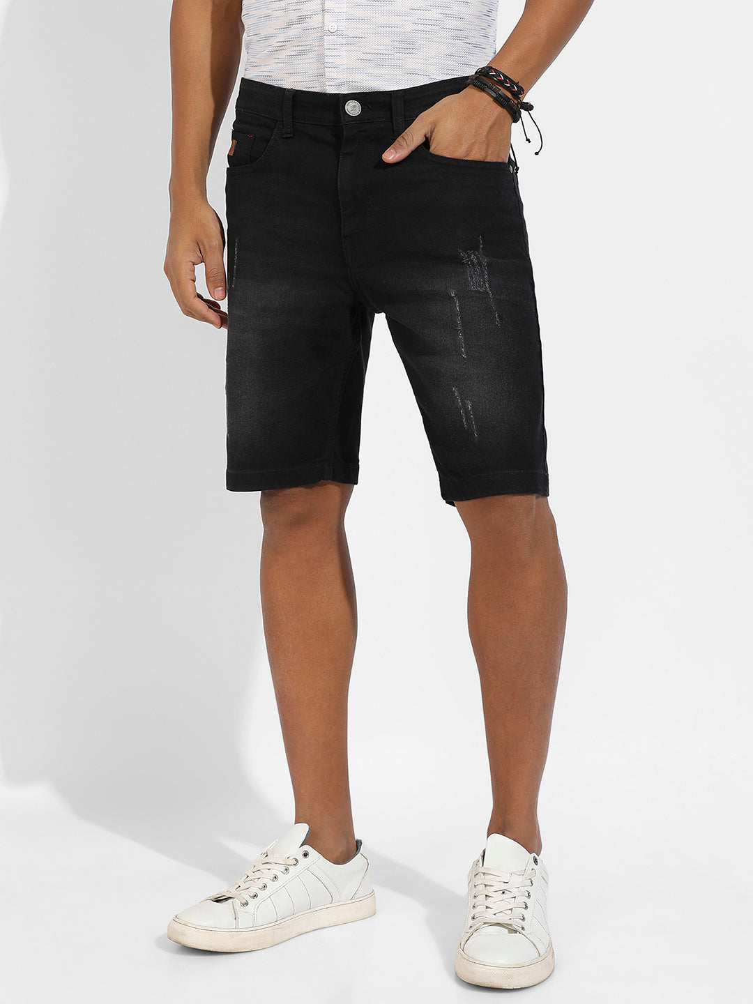 Distressed Denim Shorts