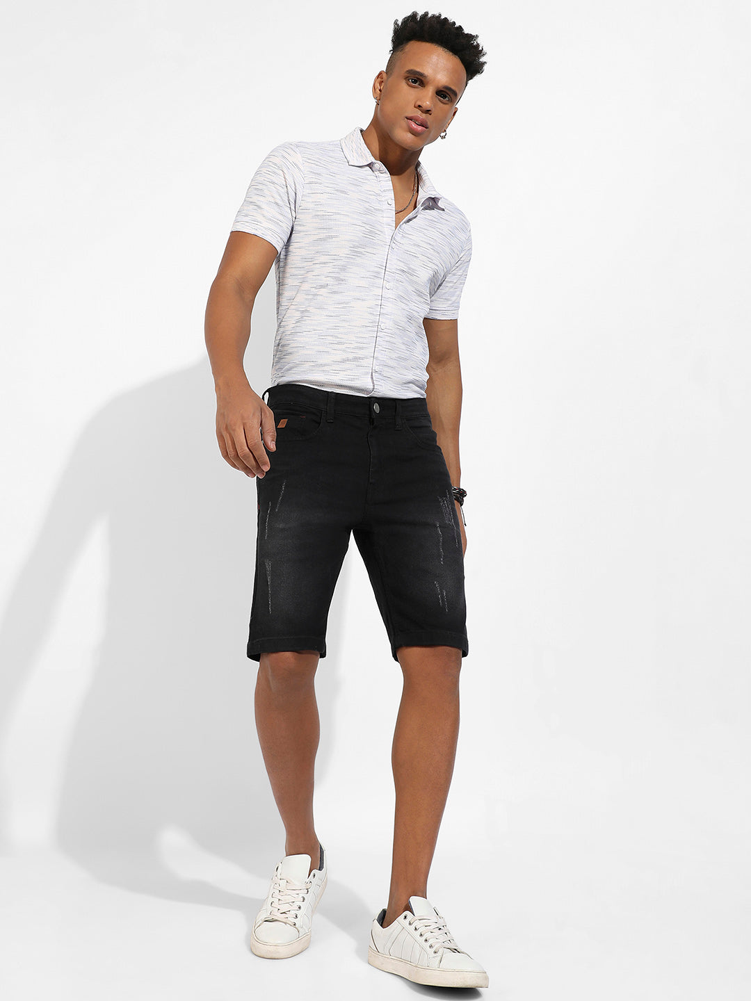 Distressed Denim Shorts