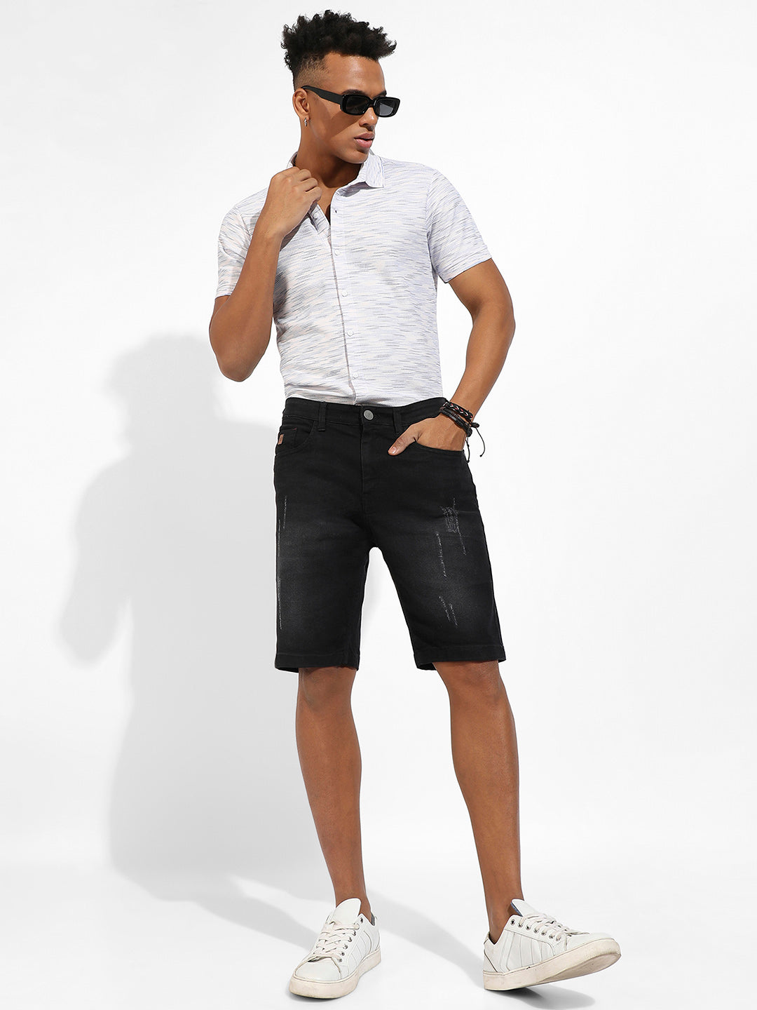 Distressed Denim Shorts