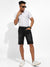 Men's Black Distressed Denim Shorts