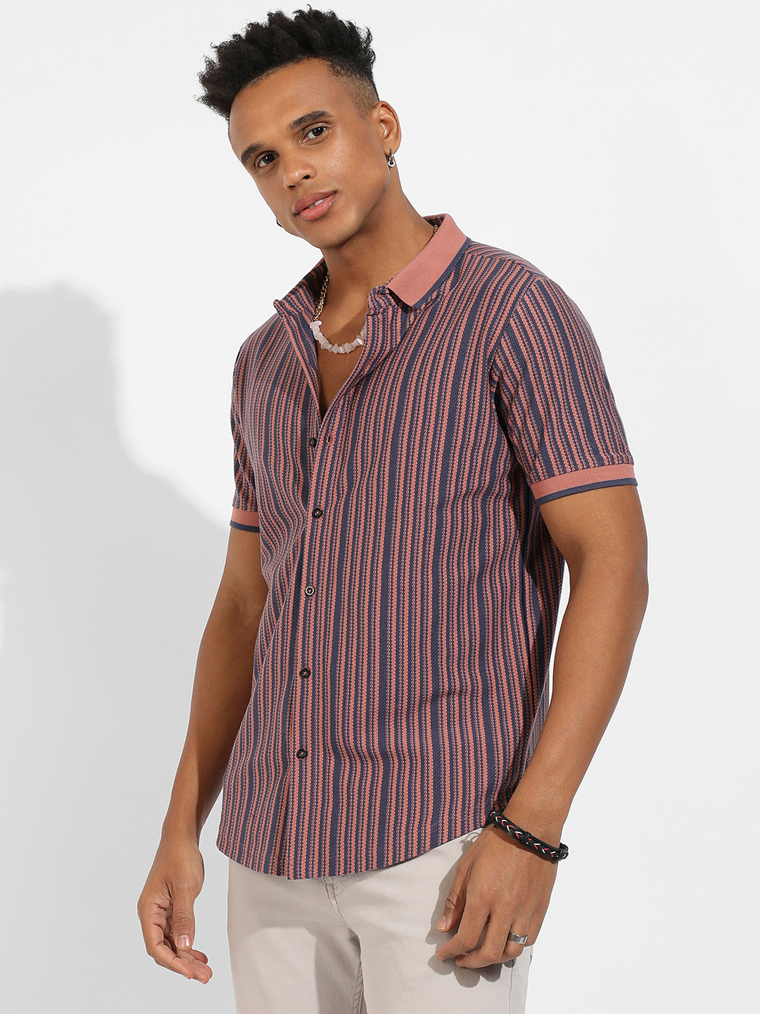 Contrast Knitted Shirt