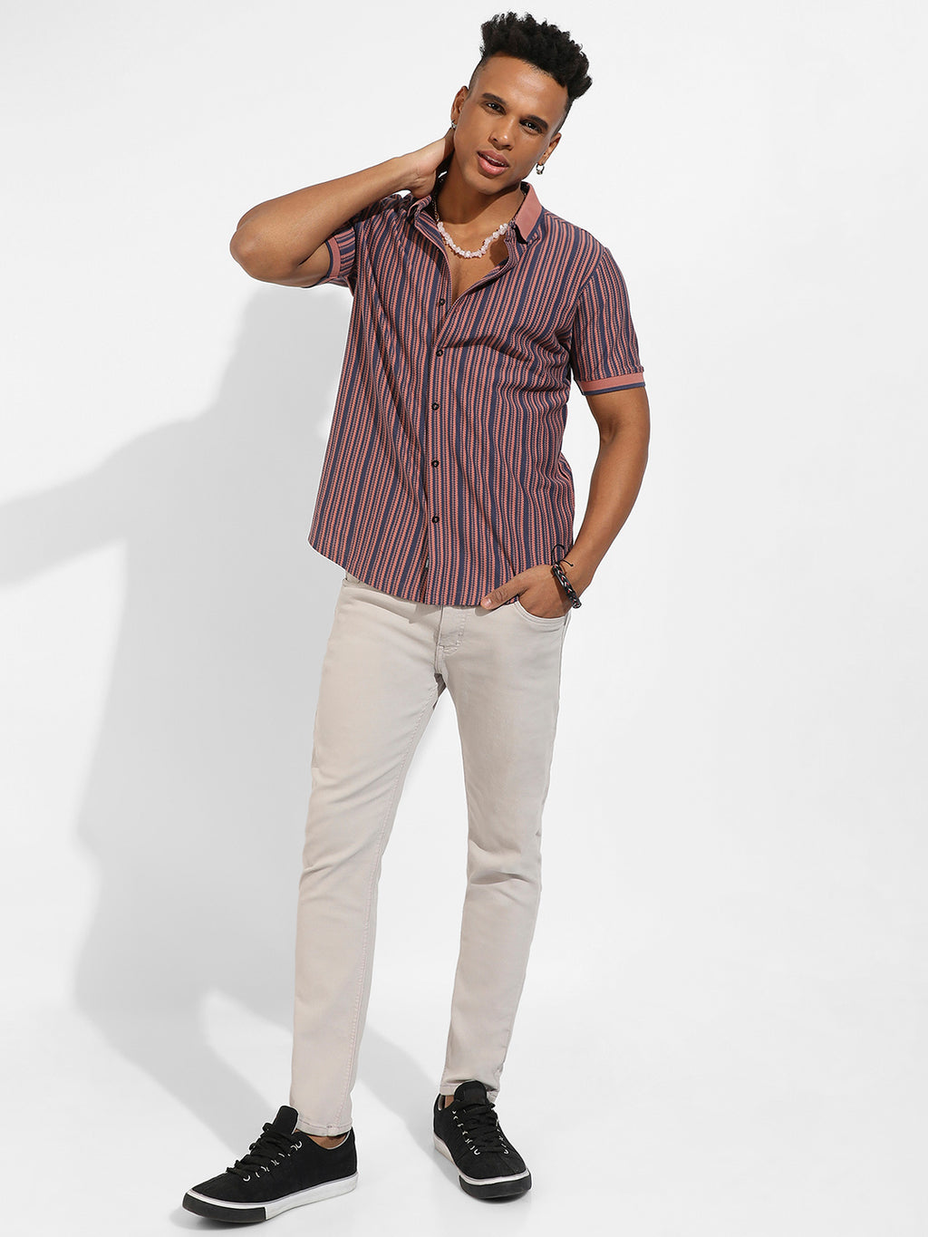 Contrast Knitted Shirt