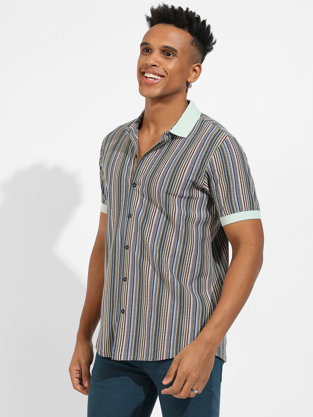 Contrast Knitted Shirt