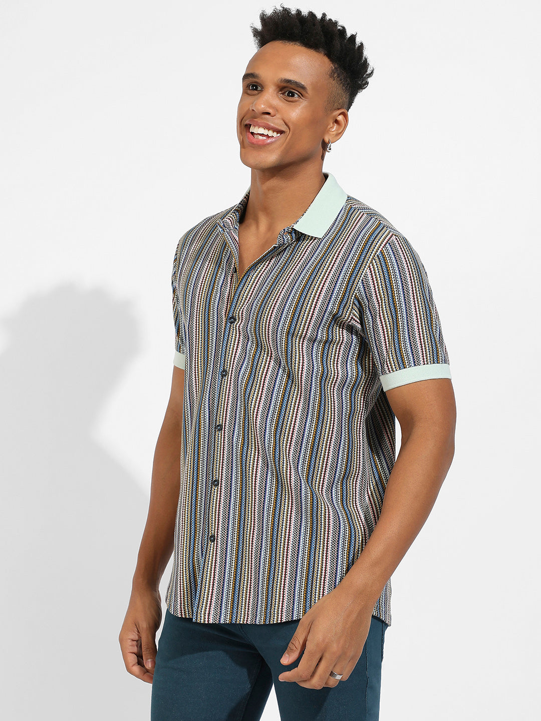 Contrast Knitted Shirt