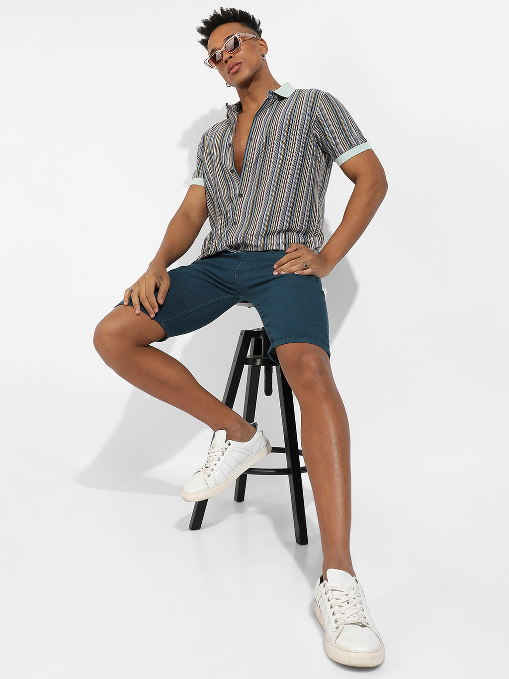 Contrast Knitted Shirt