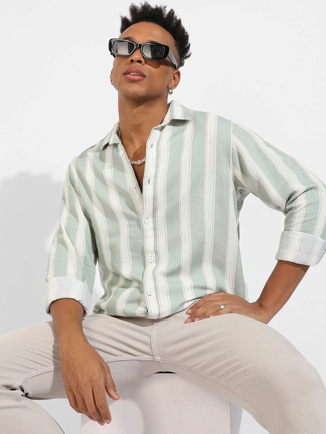 Contrast Club Striped Shirt