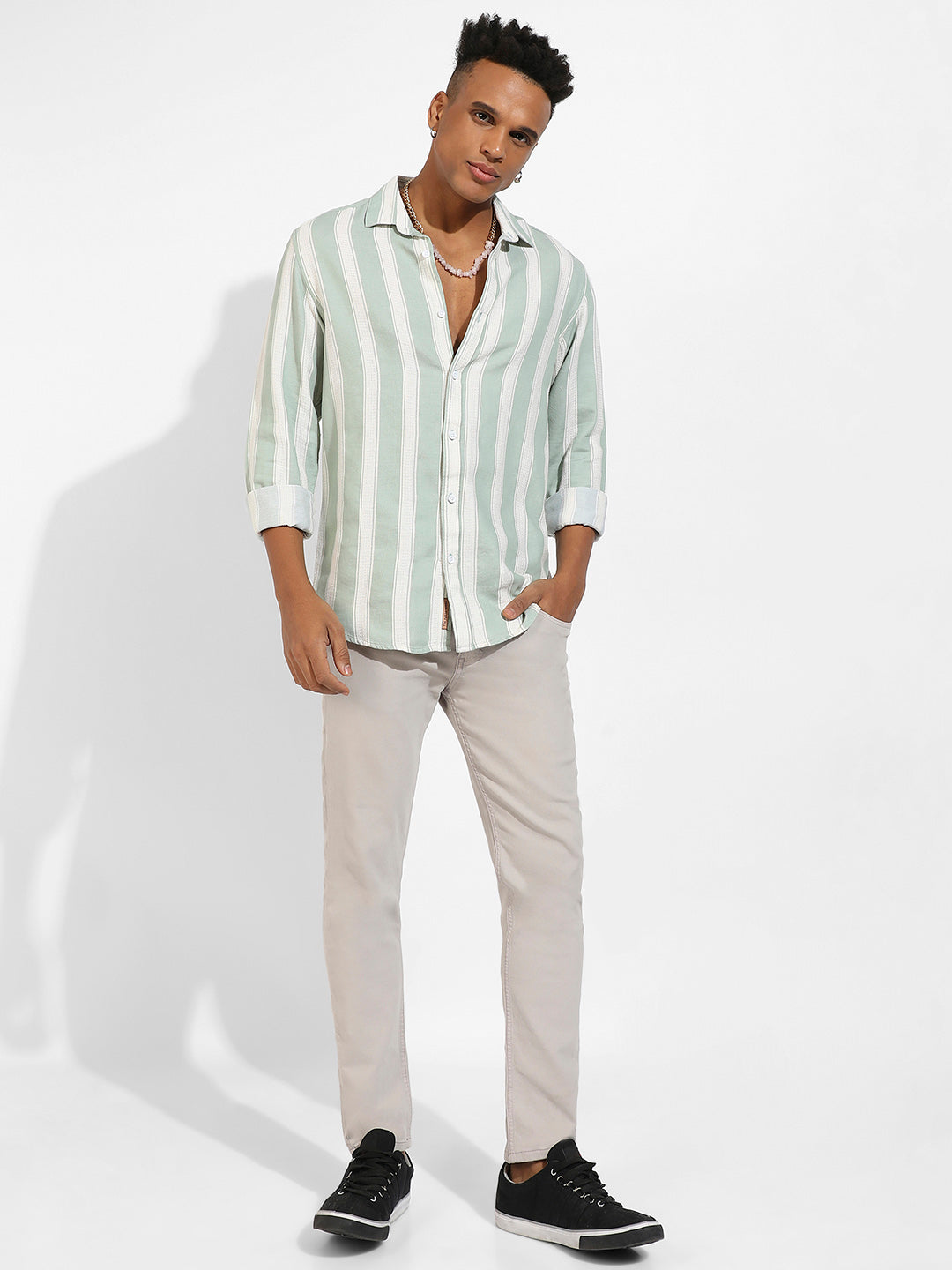 Contrast Club Striped Shirt