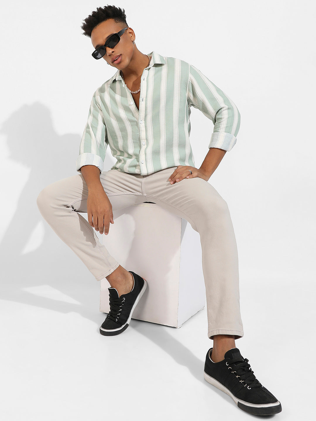 Contrast Club Striped Shirt