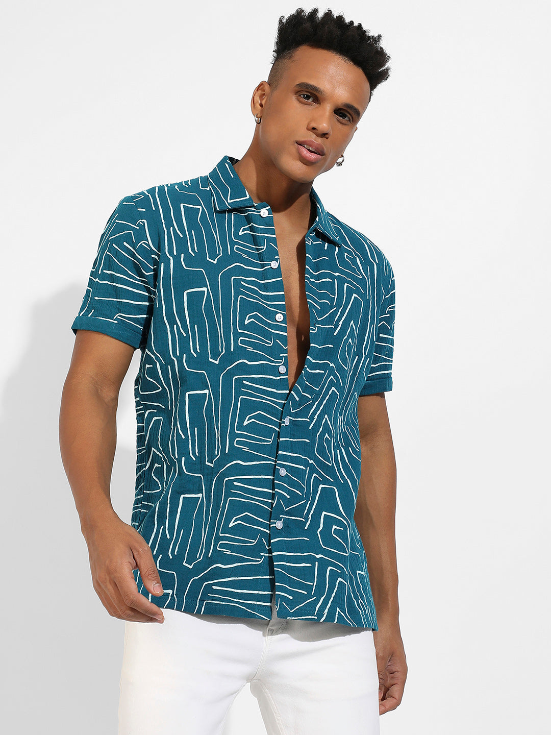 Abstract Lines Print Shirt