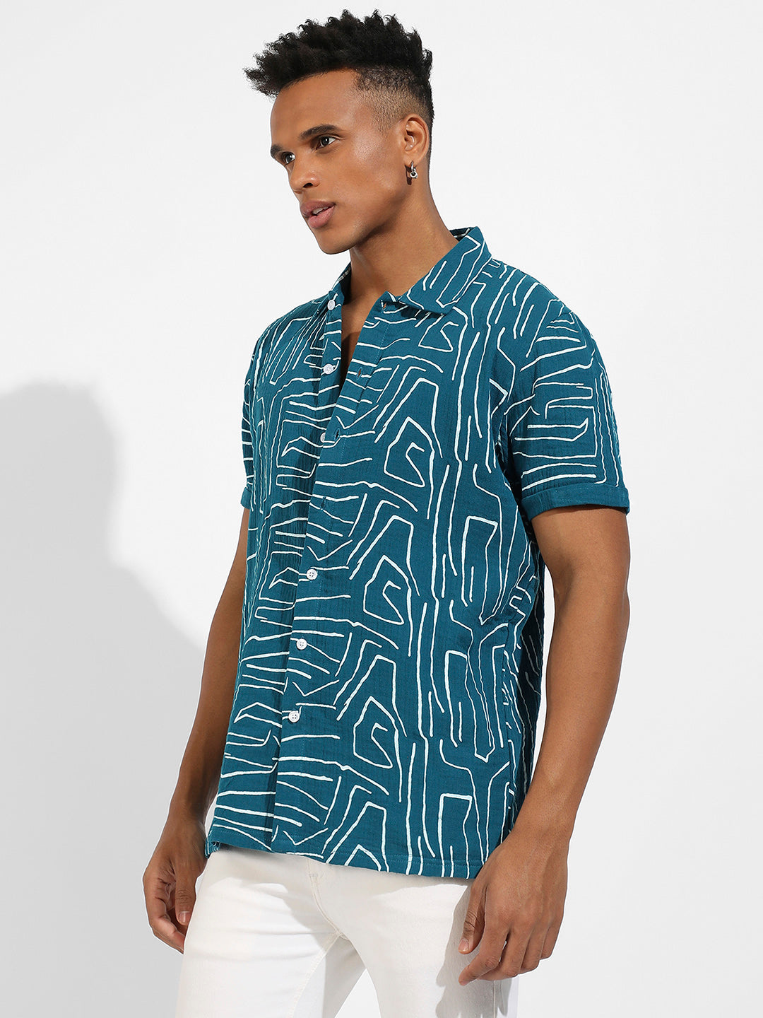 Abstract Lines Print Shirt
