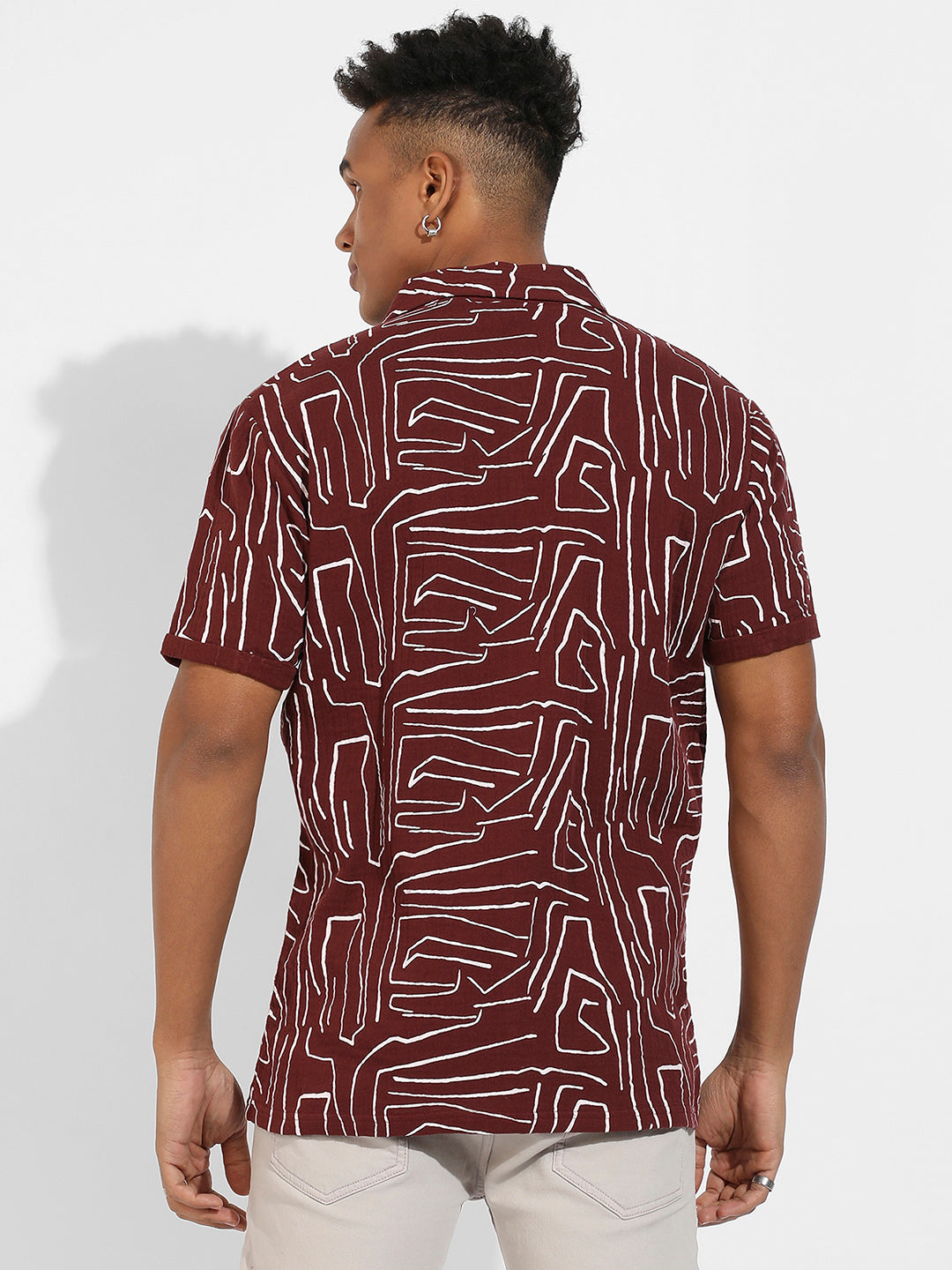 Abstract Lines Print Shirt