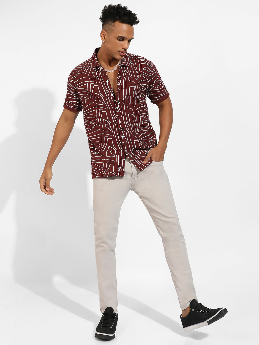 Abstract Lines Print Shirt