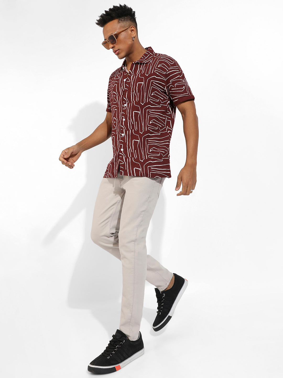 Abstract Lines Print Shirt