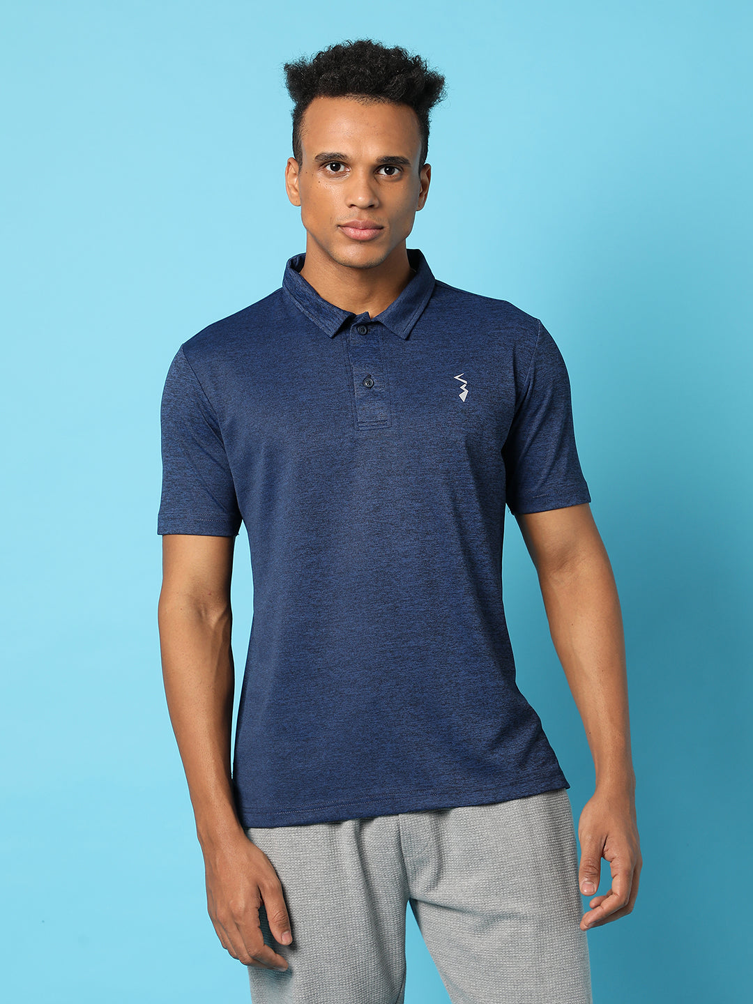 Solid Polo Neck T-Shirt