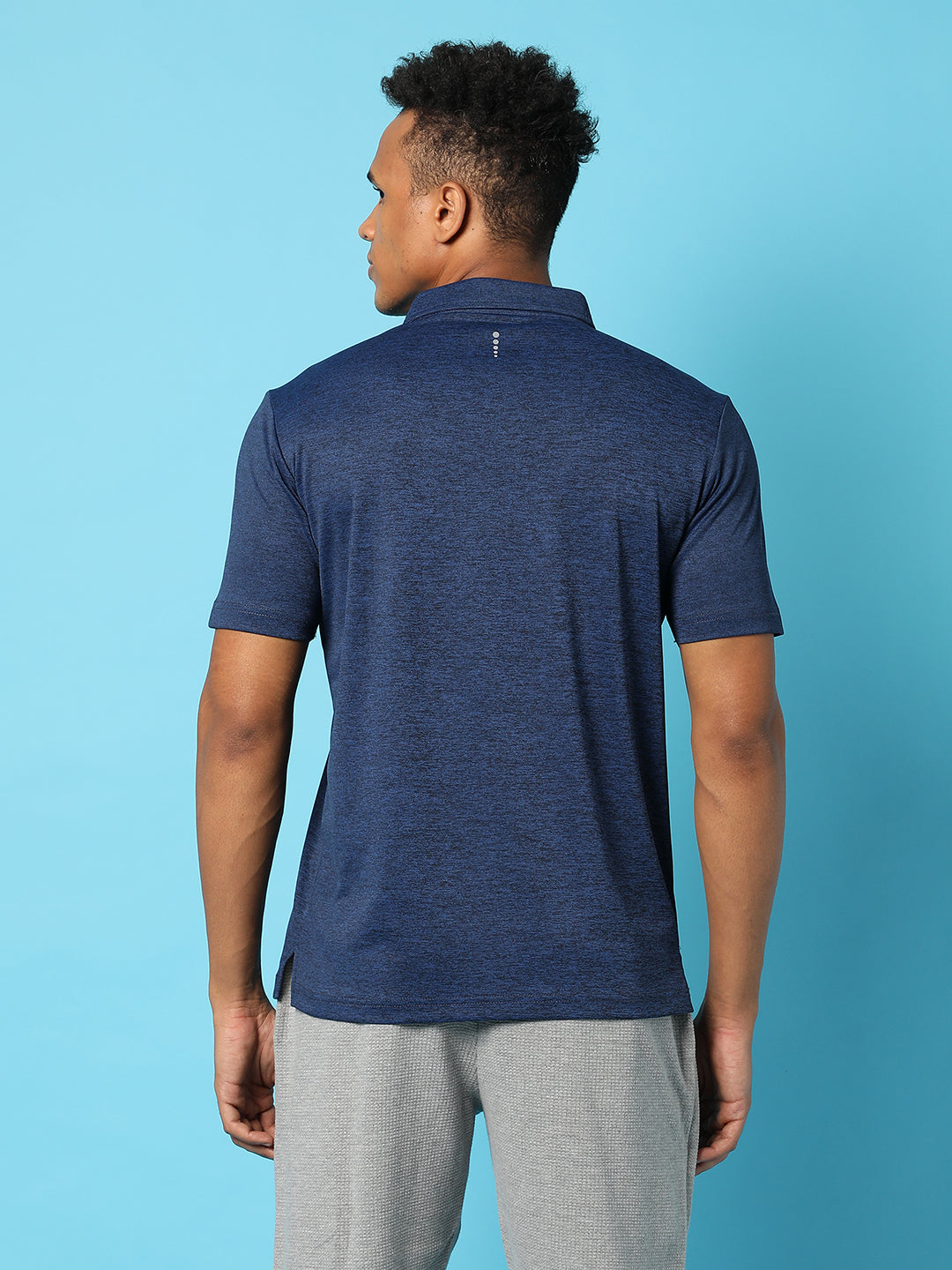 Solid Polo Neck T-Shirt