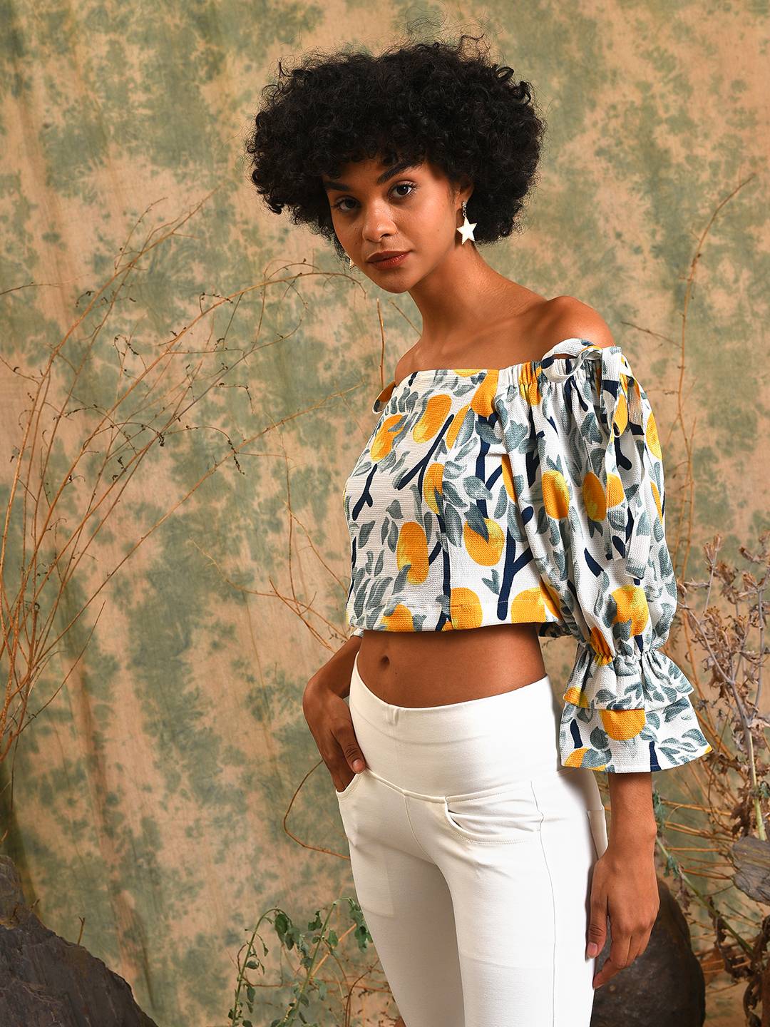 Printed Stylish Casual Crop Top