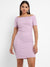 Women's Lilac Ribbed Dress