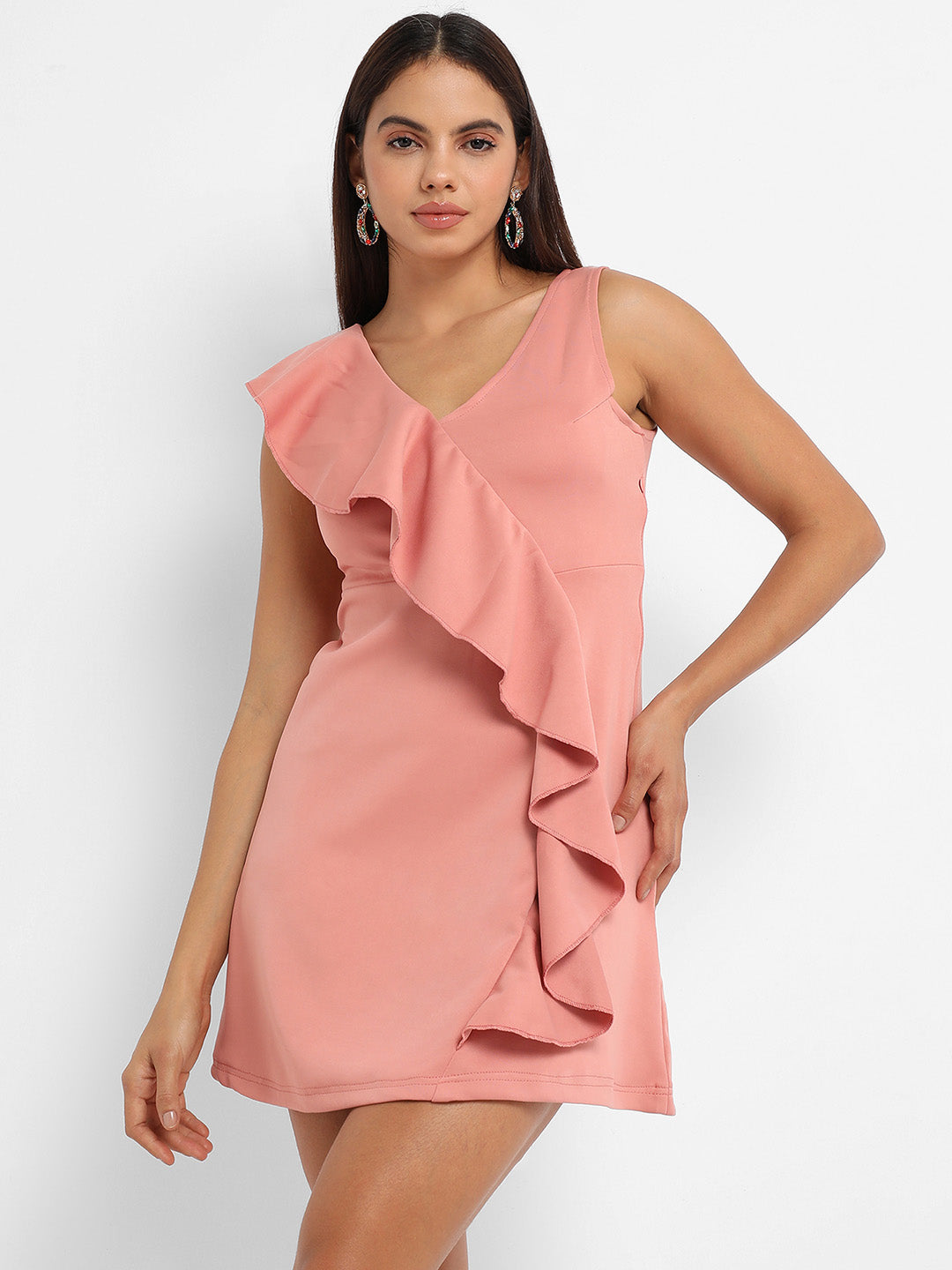 Asymmetrical Ruffle Dress