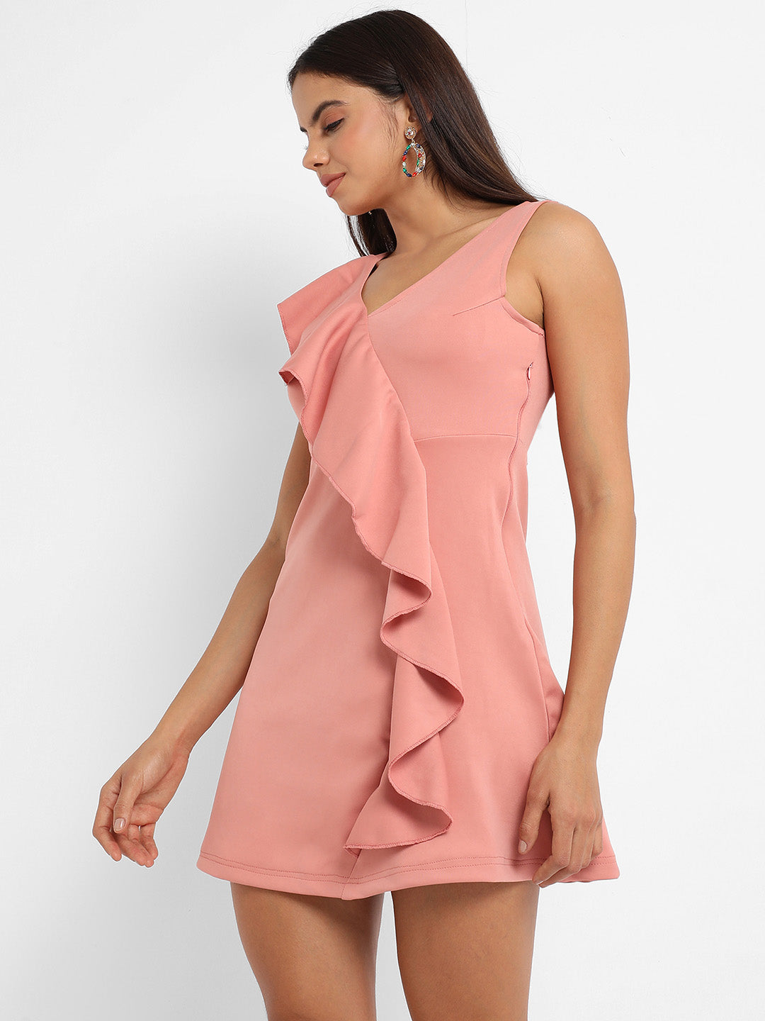 Asymmetrical Ruffle Dress