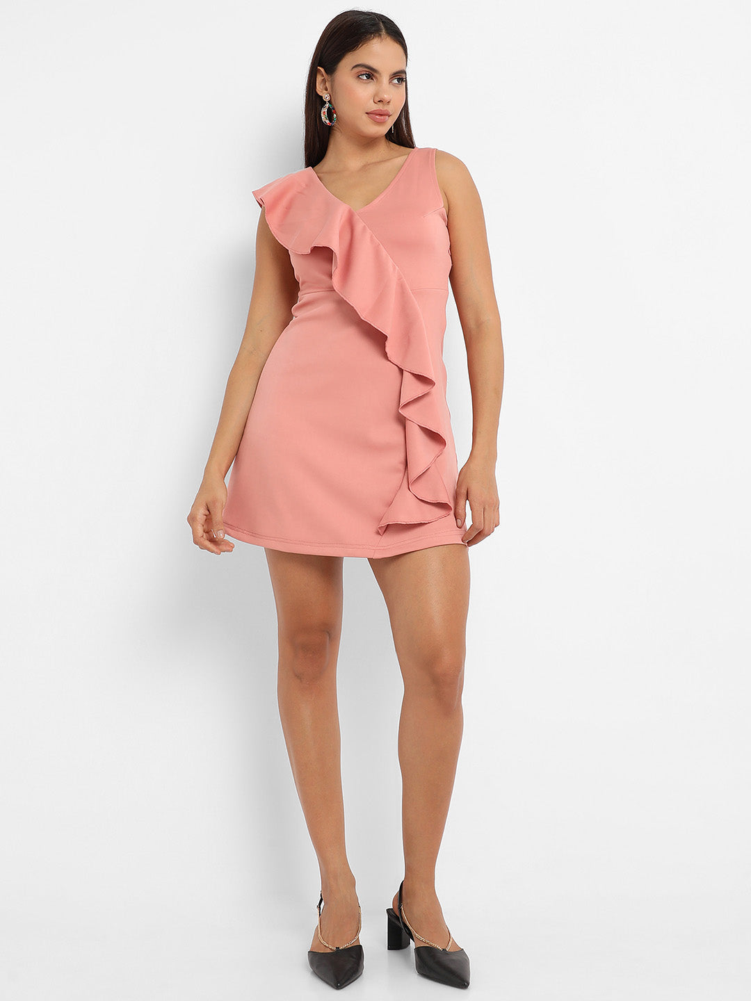 Asymmetrical Ruffle Dress