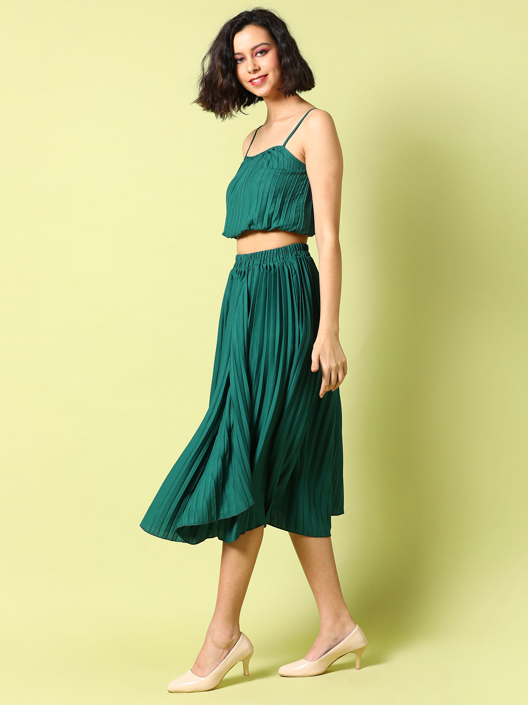 Pleated Blouson Co-Ord Set