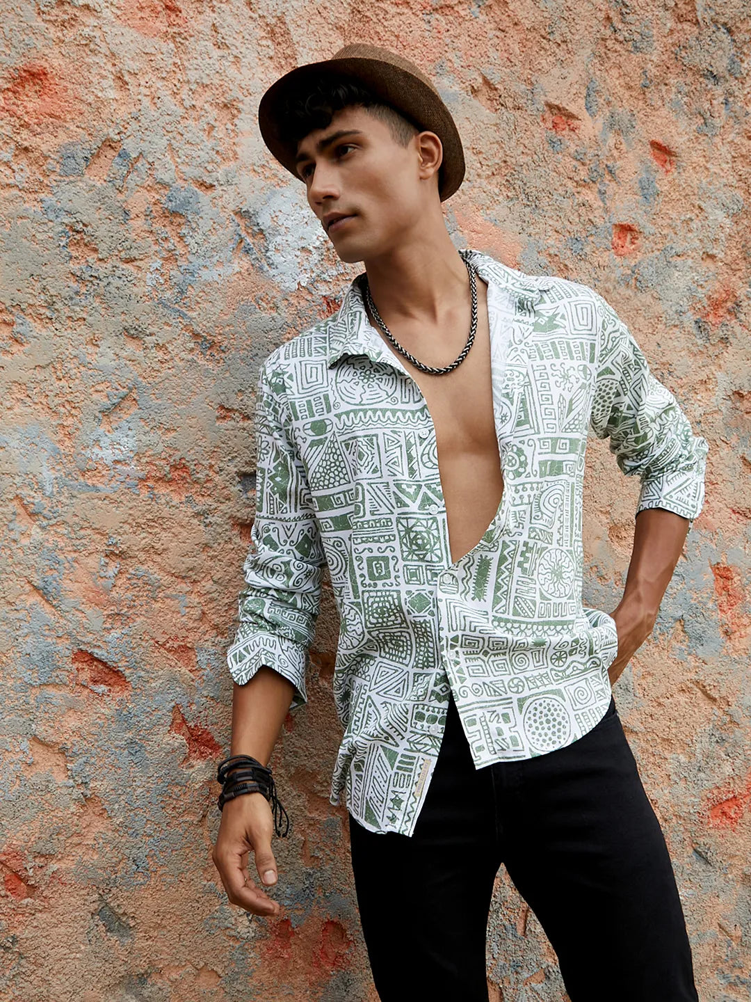 Contrast Aztec Shirt