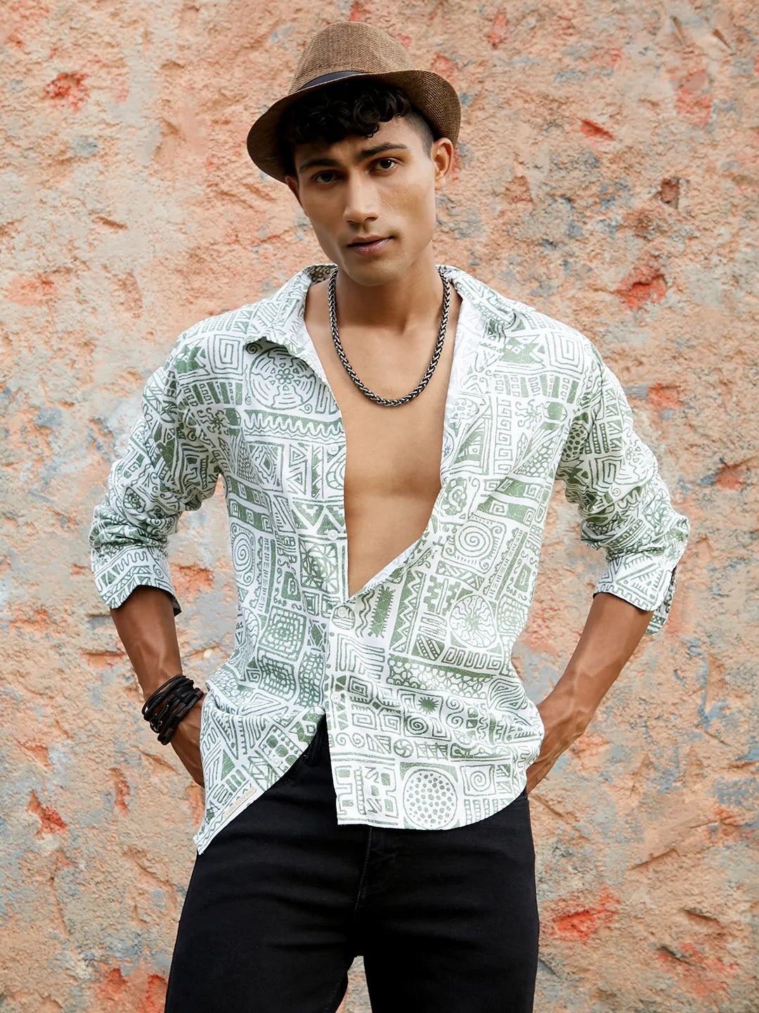 Contrast Aztec Shirt