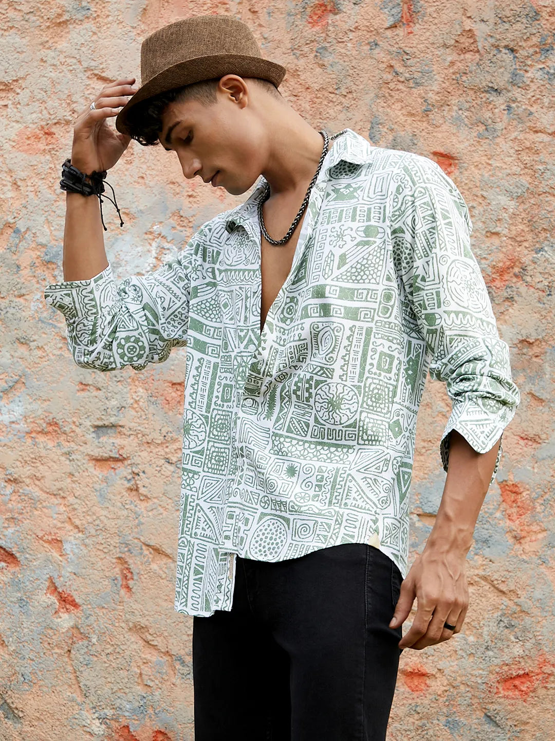 Contrast Aztec Shirt