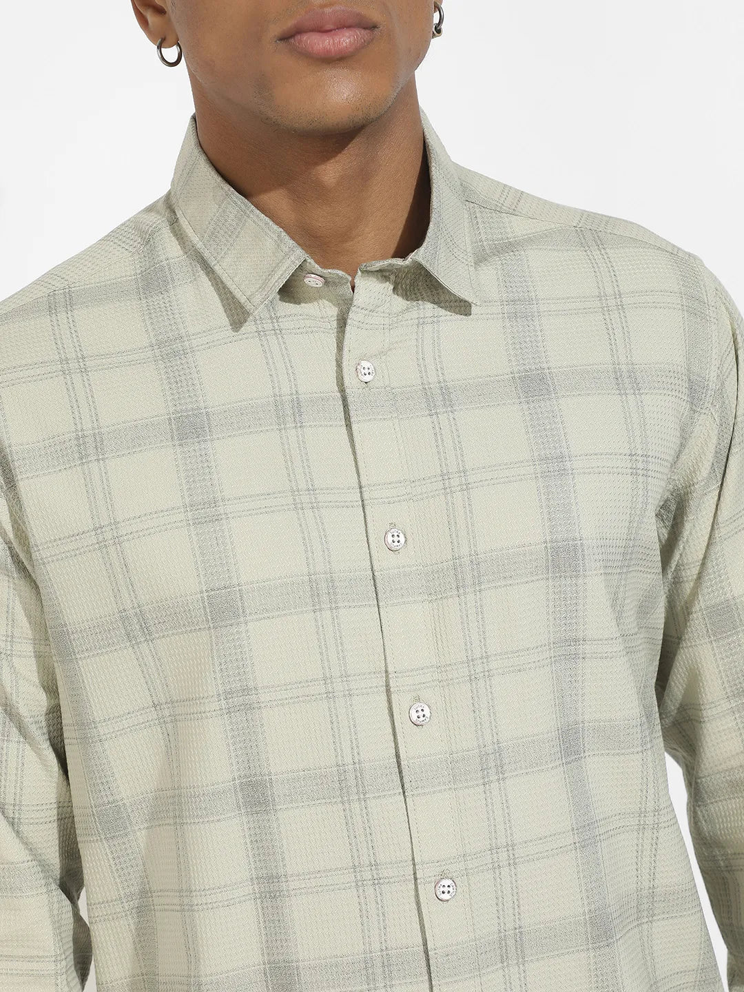 Sage Green Tartan Plaid Shirt