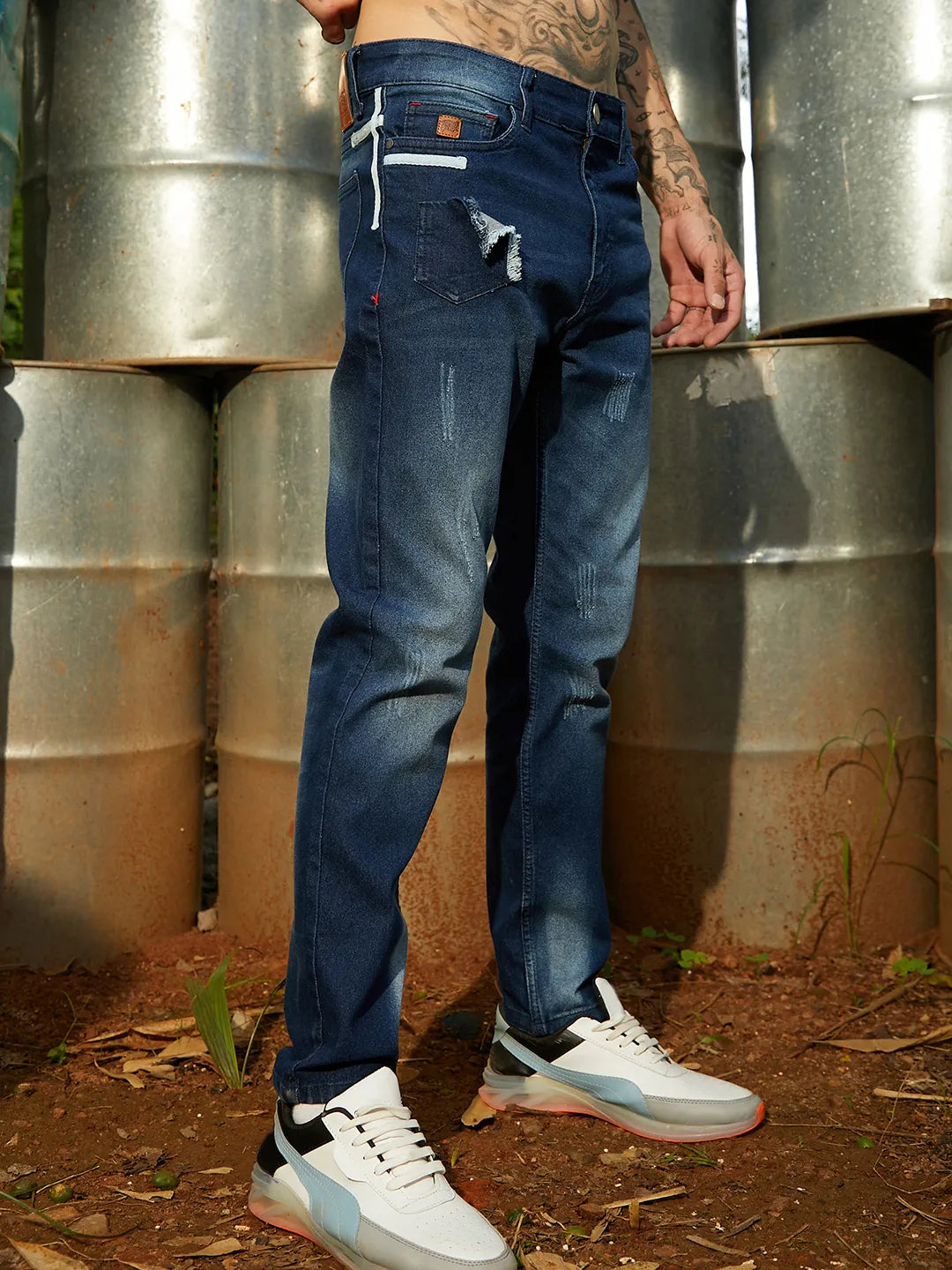 Tapered Denim Jeans