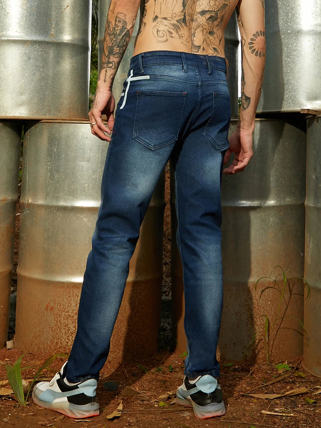 Tapered Denim Jeans