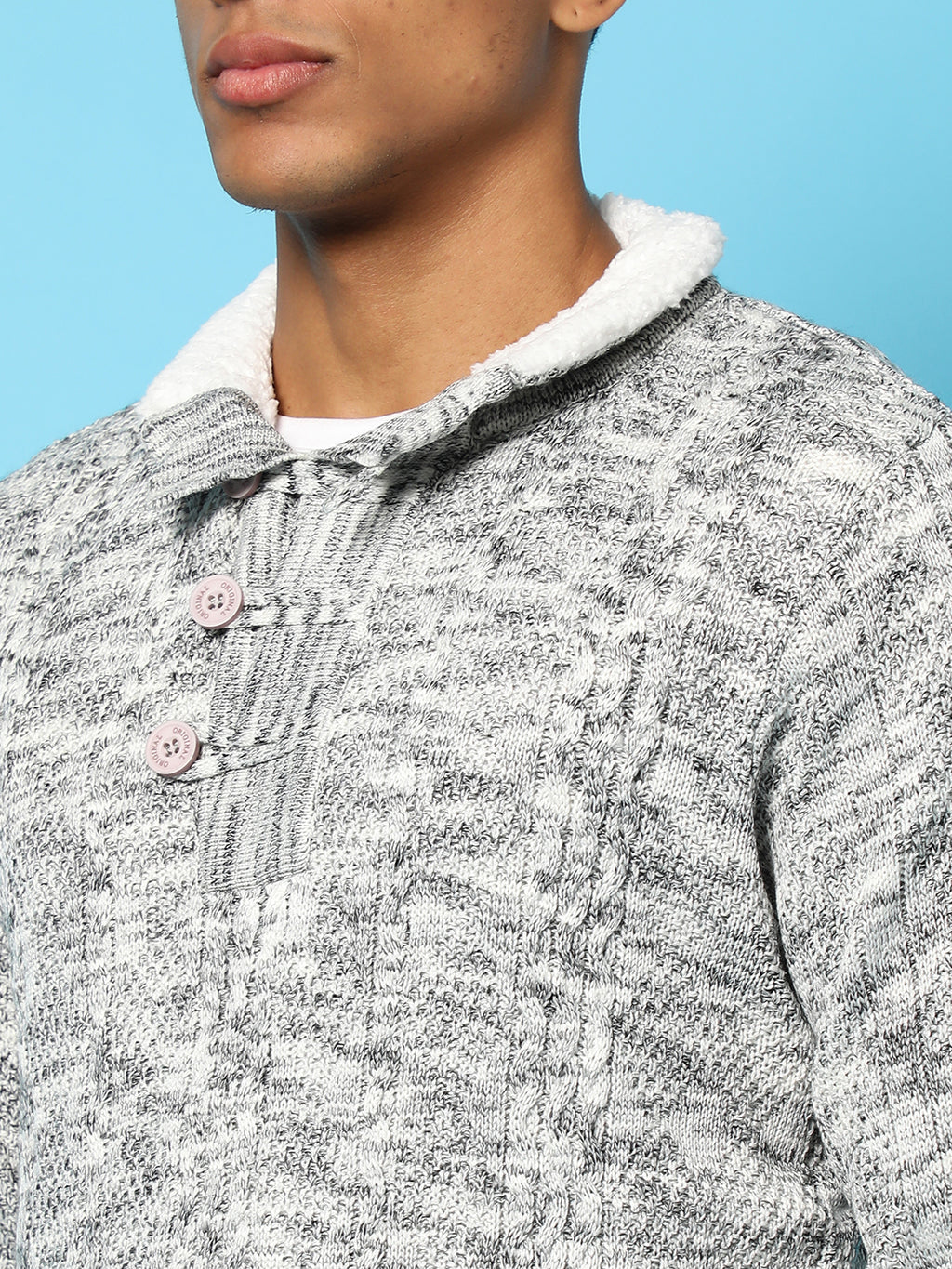 Heathered Cable Knit Sweater