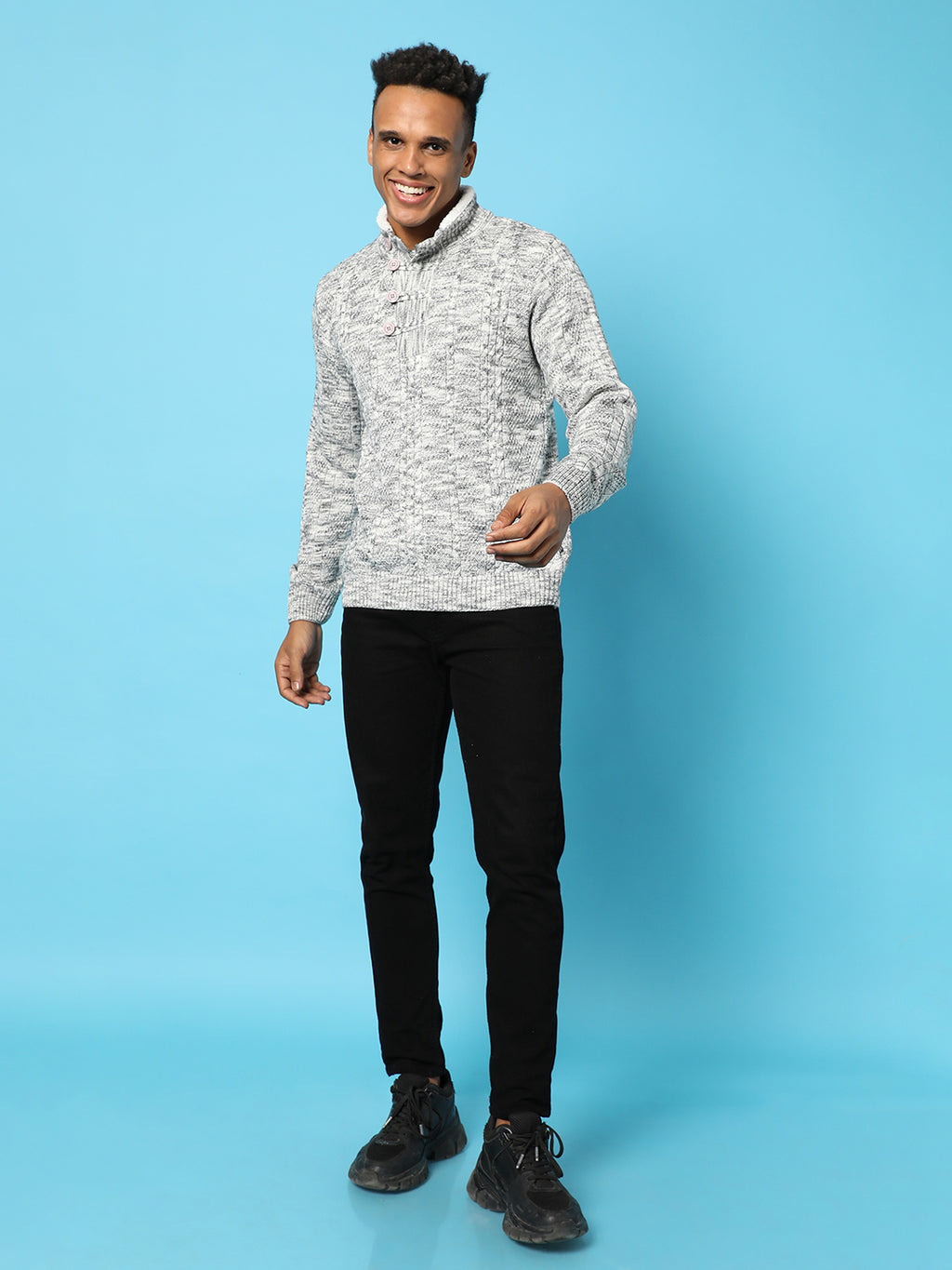 Heathered Cable Knit Sweater