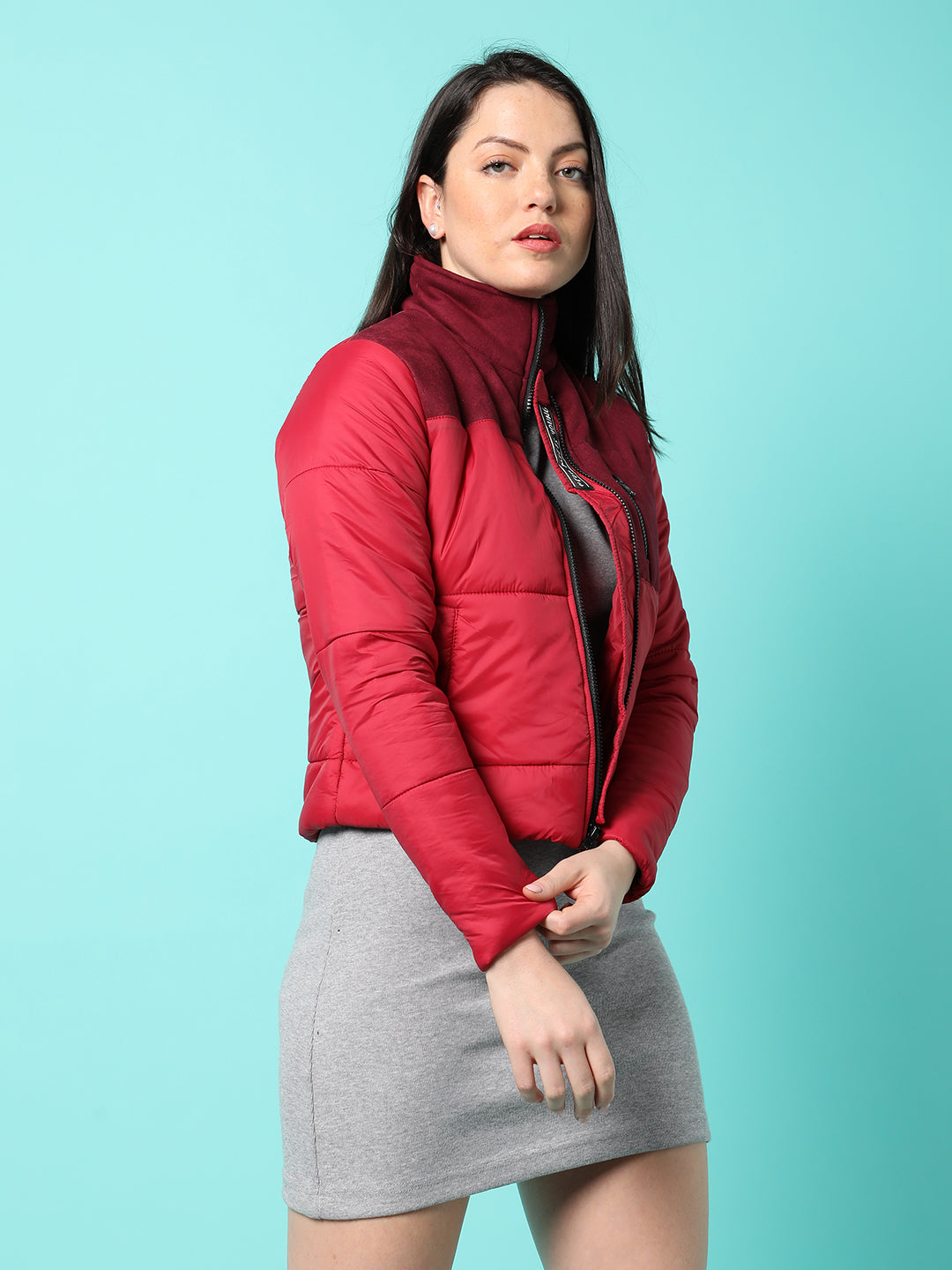 Zip-Front Bomber Jacket With Insert Pockets