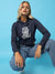Womens Typographic Print Hood Sweatshirt