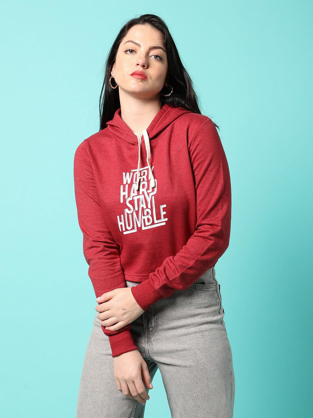 Typographic Print Hood Sweatshirt