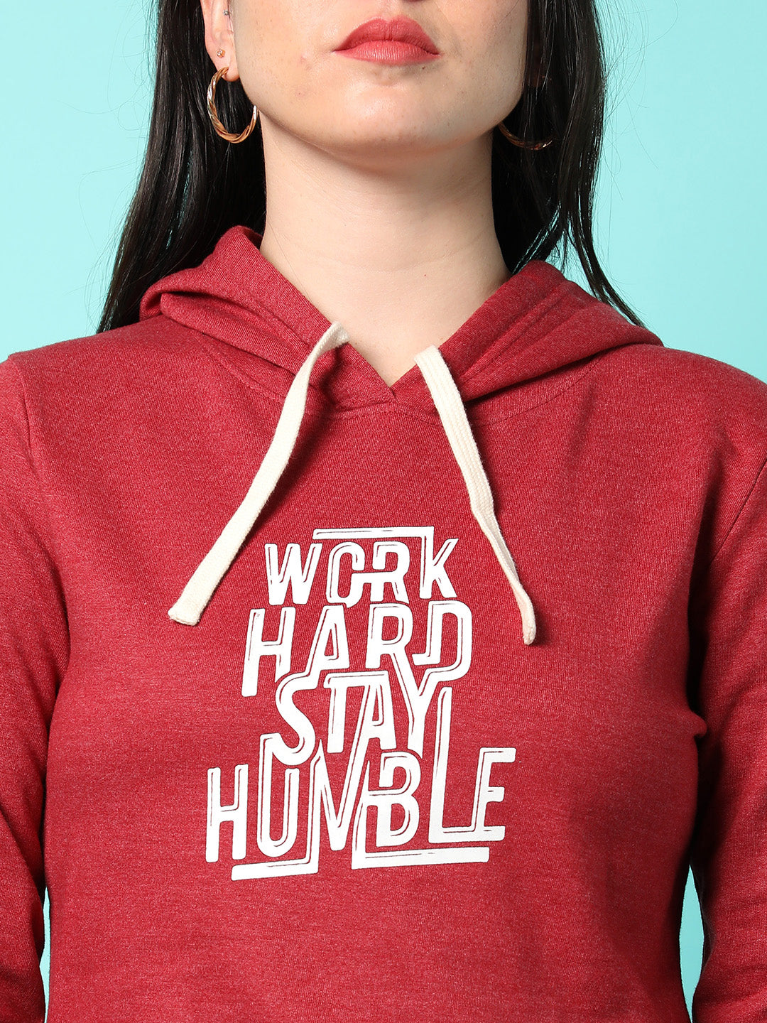 Typographic Print Hood Sweatshirt