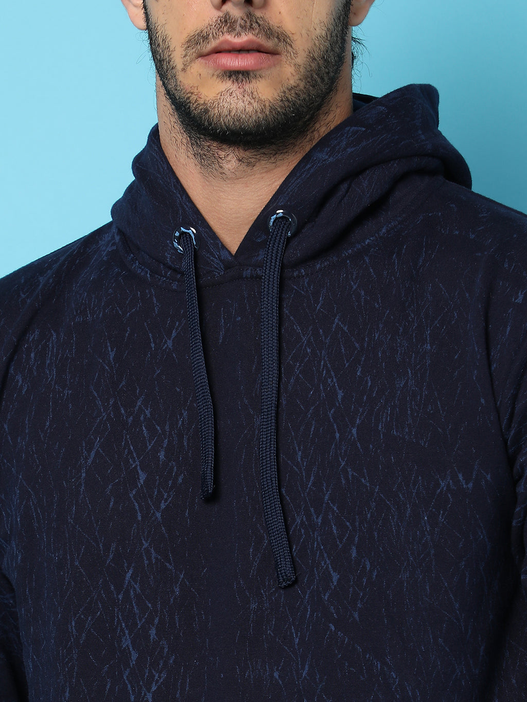 Shaded Full Sleeve Hooded Sweatshirt