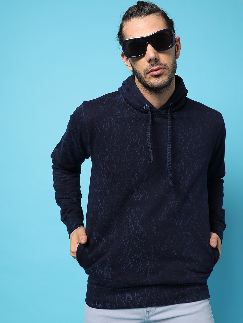 Shaded Full Sleeve Hooded Sweatshirt