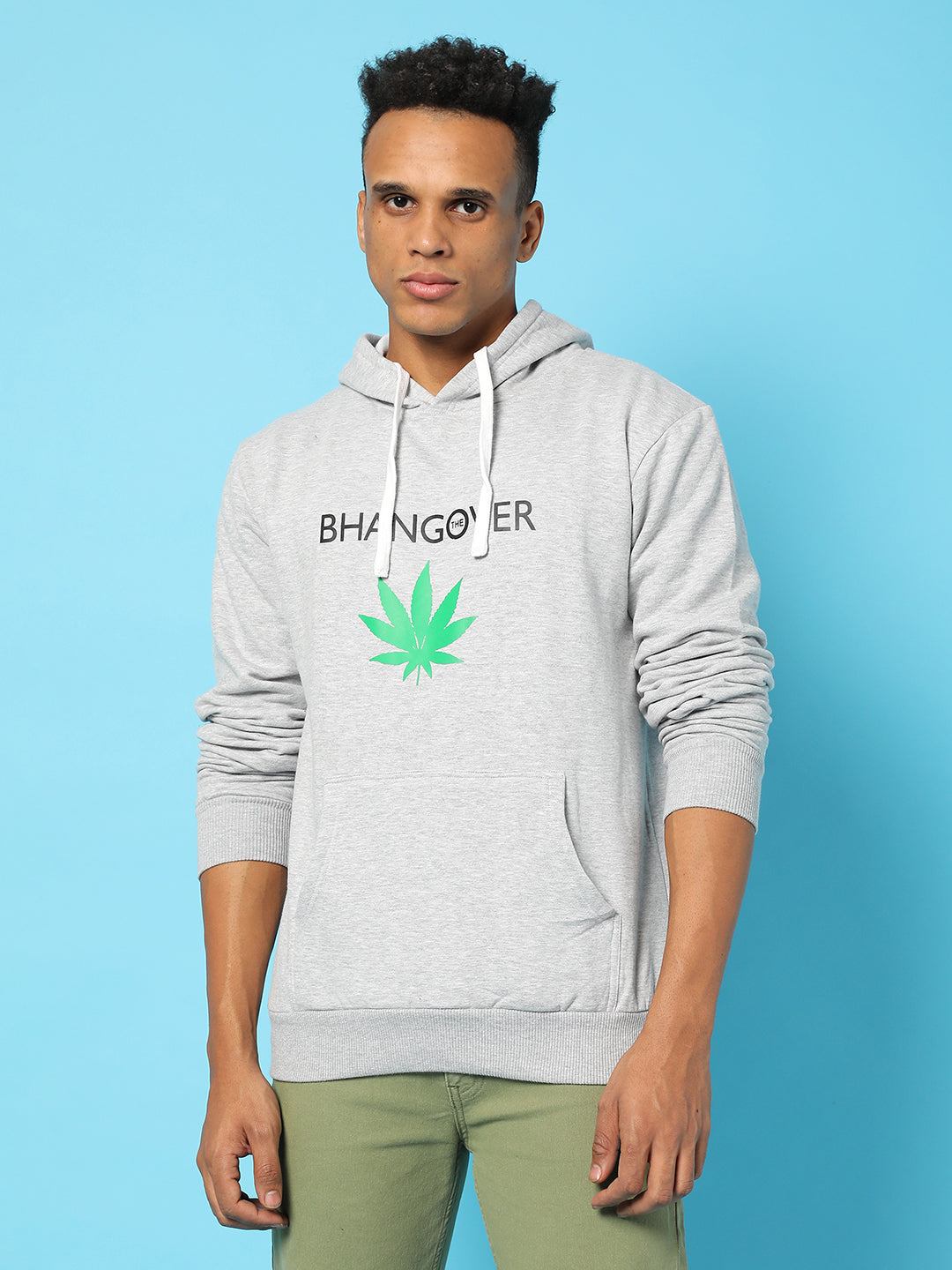 Typography Print Hoodie With Kangaroo Pocket